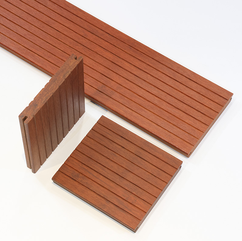 Brown Color Light Carbonized Outdoor Bamboo Decking