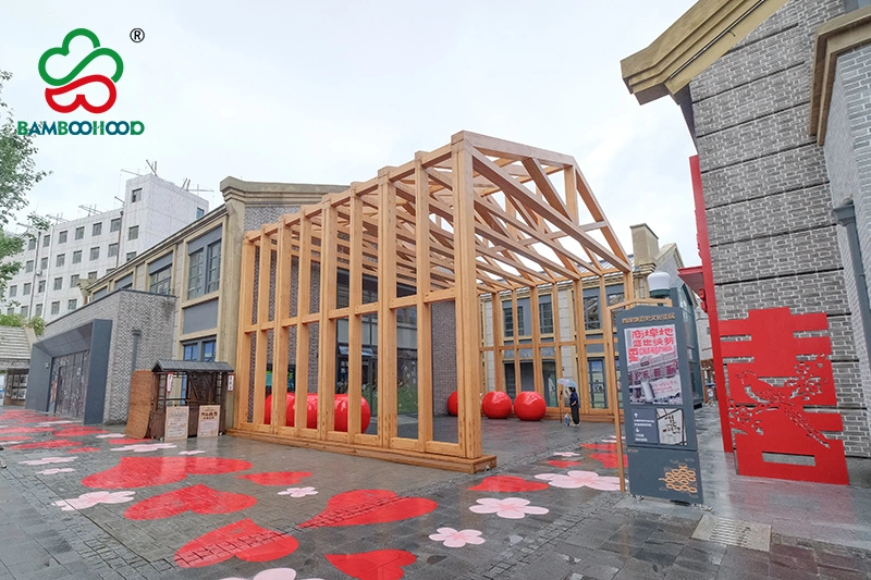 Changchun historic street prefabricated bamboo pergola project