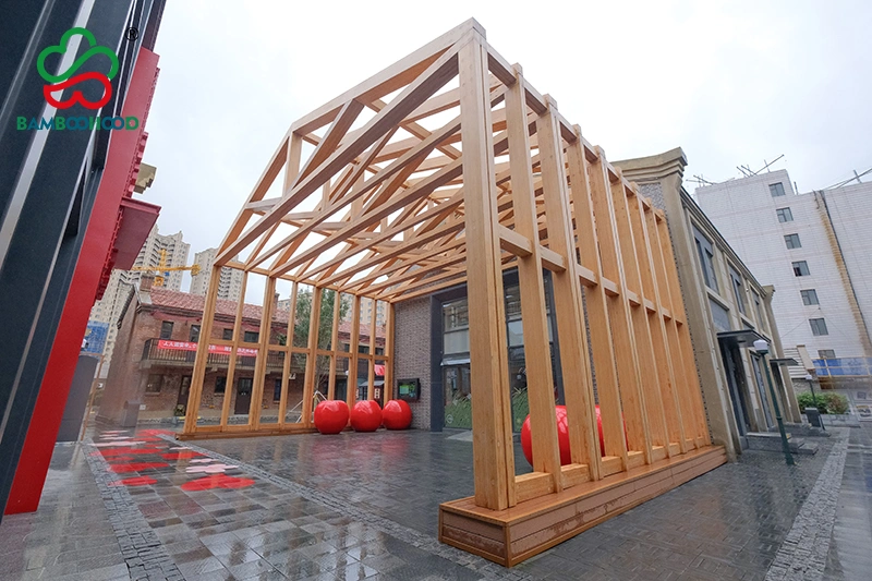 Prefabricated large span bamboo structure rendering