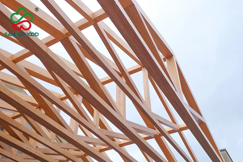 Finished bamboo structure real scene