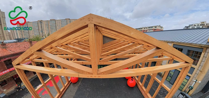 Large bamboo pergola full view