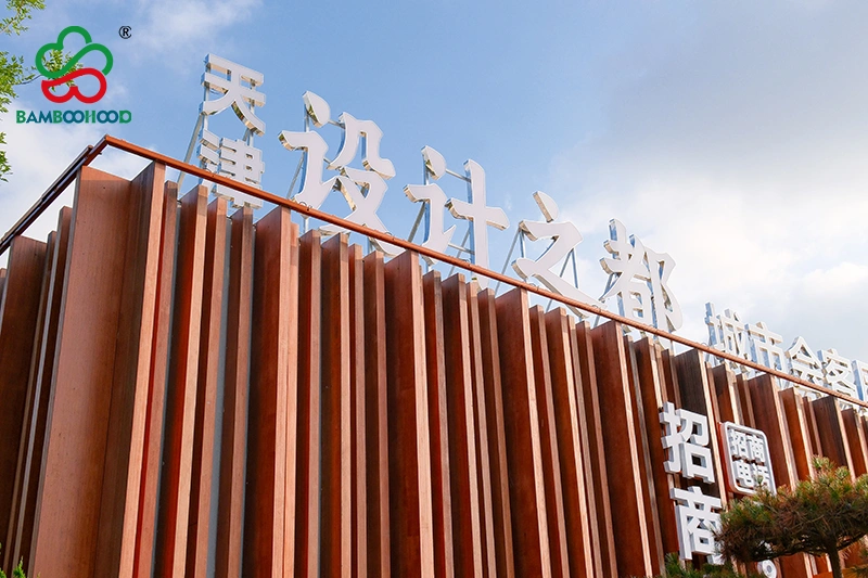Full panel bamboo facade effect
