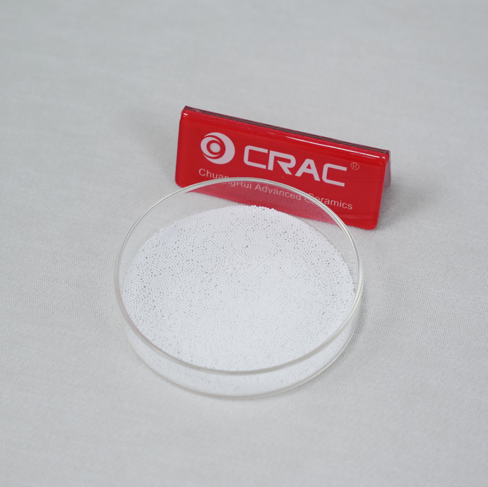 CRAC high-purity zirconia beads demonstrating tight size uniformity